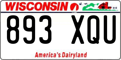 WI license plate 893XQU