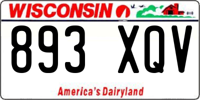 WI license plate 893XQV
