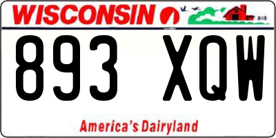 WI license plate 893XQW