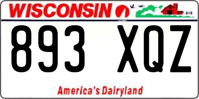 WI license plate 893XQZ