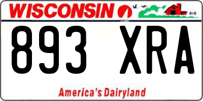 WI license plate 893XRA