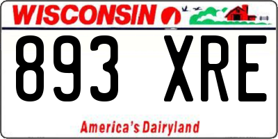 WI license plate 893XRE