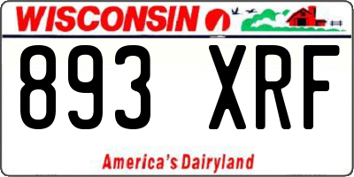 WI license plate 893XRF