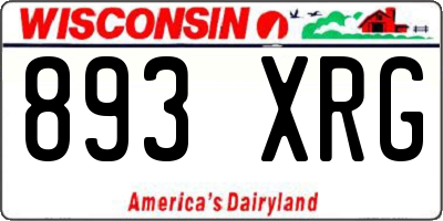 WI license plate 893XRG