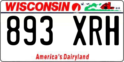 WI license plate 893XRH
