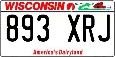 WI license plate 893XRJ