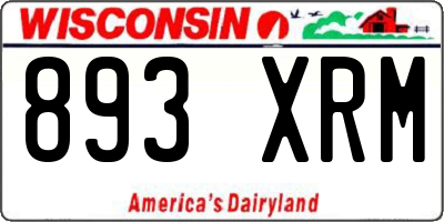WI license plate 893XRM