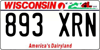 WI license plate 893XRN