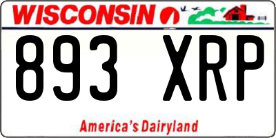 WI license plate 893XRP