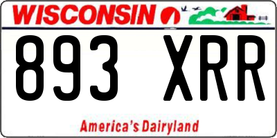 WI license plate 893XRR