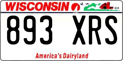 WI license plate 893XRS