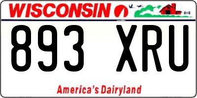 WI license plate 893XRU