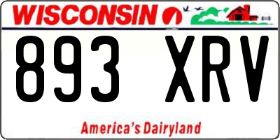 WI license plate 893XRV