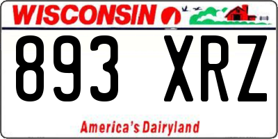 WI license plate 893XRZ