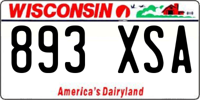 WI license plate 893XSA