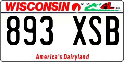 WI license plate 893XSB