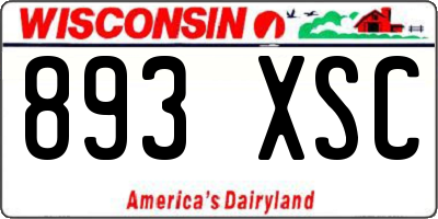 WI license plate 893XSC