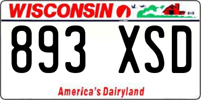 WI license plate 893XSD