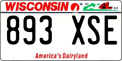 WI license plate 893XSE