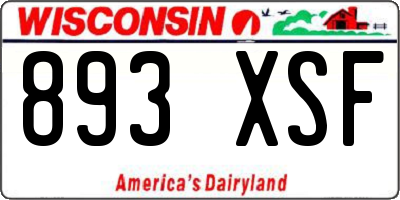 WI license plate 893XSF