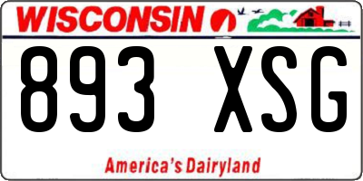 WI license plate 893XSG