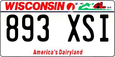 WI license plate 893XSI