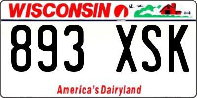 WI license plate 893XSK