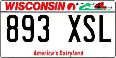 WI license plate 893XSL