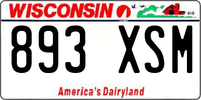 WI license plate 893XSM