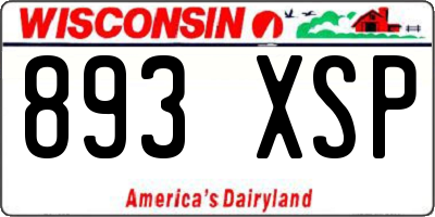 WI license plate 893XSP