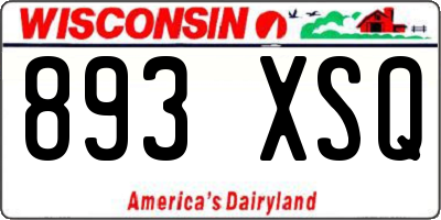 WI license plate 893XSQ