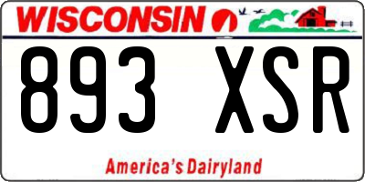 WI license plate 893XSR