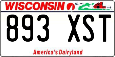 WI license plate 893XST