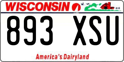 WI license plate 893XSU