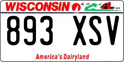 WI license plate 893XSV