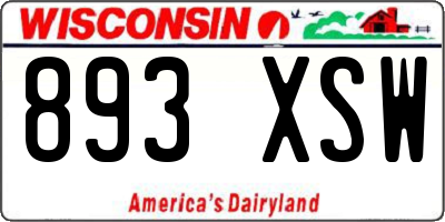 WI license plate 893XSW