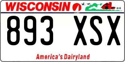 WI license plate 893XSX