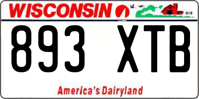 WI license plate 893XTB
