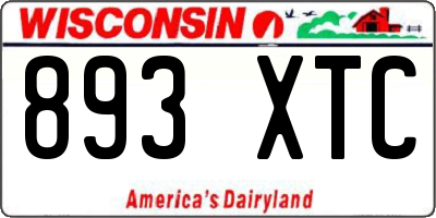 WI license plate 893XTC