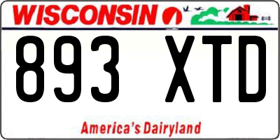 WI license plate 893XTD