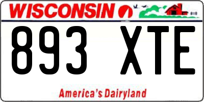 WI license plate 893XTE