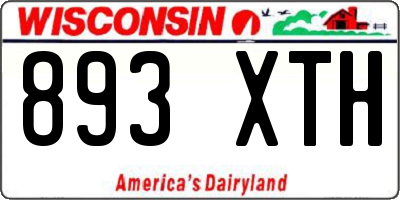 WI license plate 893XTH