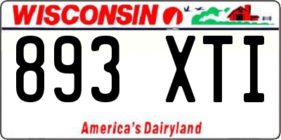 WI license plate 893XTI