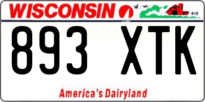 WI license plate 893XTK