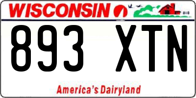 WI license plate 893XTN