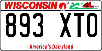 WI license plate 893XTO
