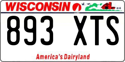 WI license plate 893XTS