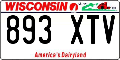 WI license plate 893XTV