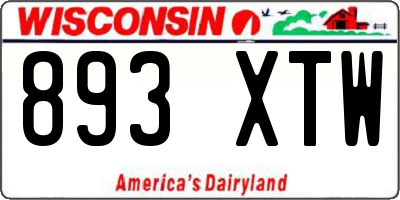 WI license plate 893XTW