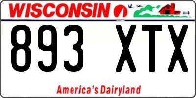 WI license plate 893XTX